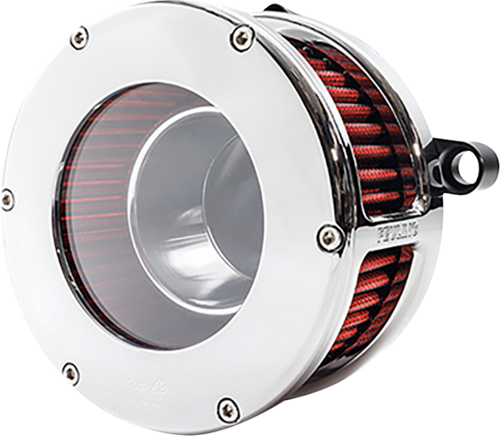 AIR CLEANER BA CLEAR COVER CHROME/RED M8 VVT
