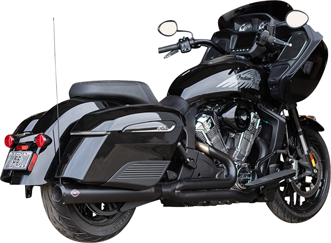 Exhaust Qualifier 2:1 Black Race Only Indian w/Powerplus