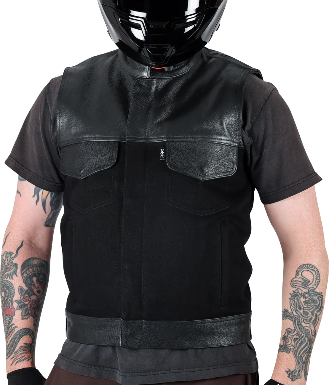 VEST KANAN LEATHER DENIM 3XL