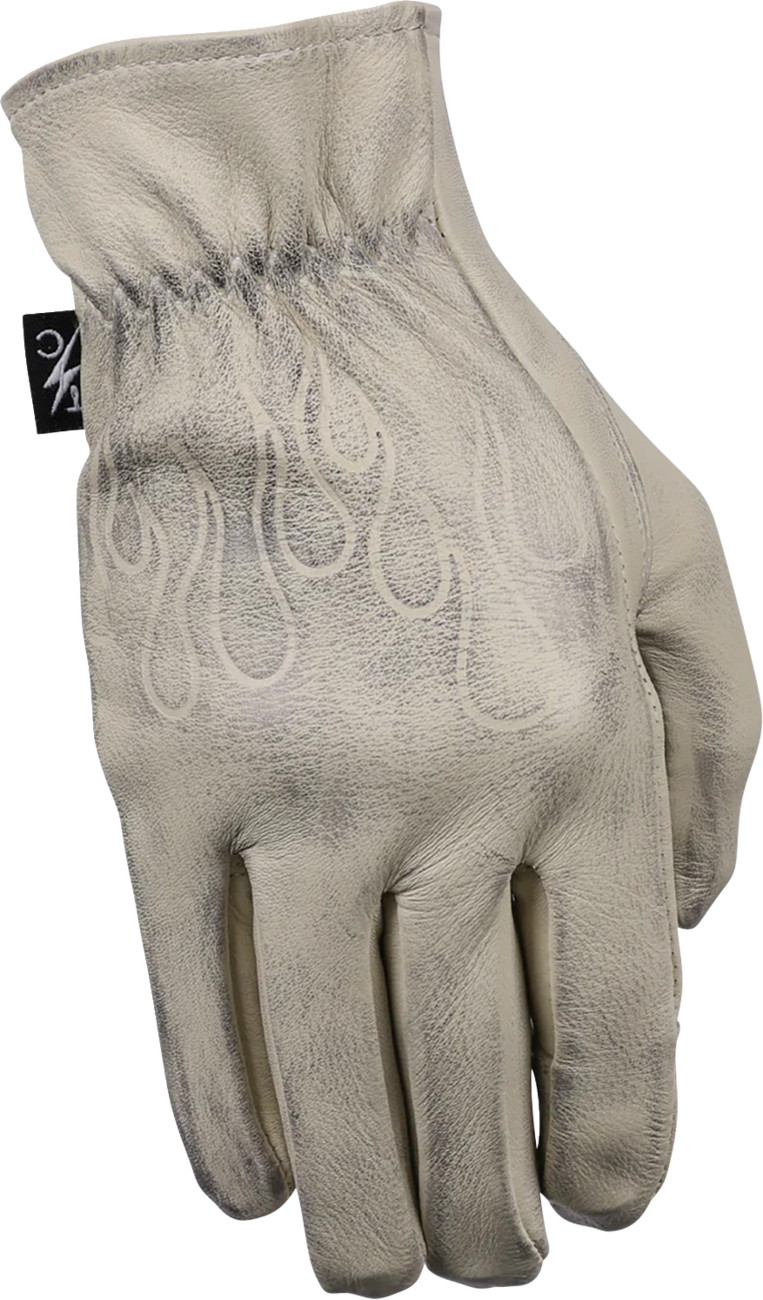 GLOVE ROPER LEATHER BONE WHITE SMALL