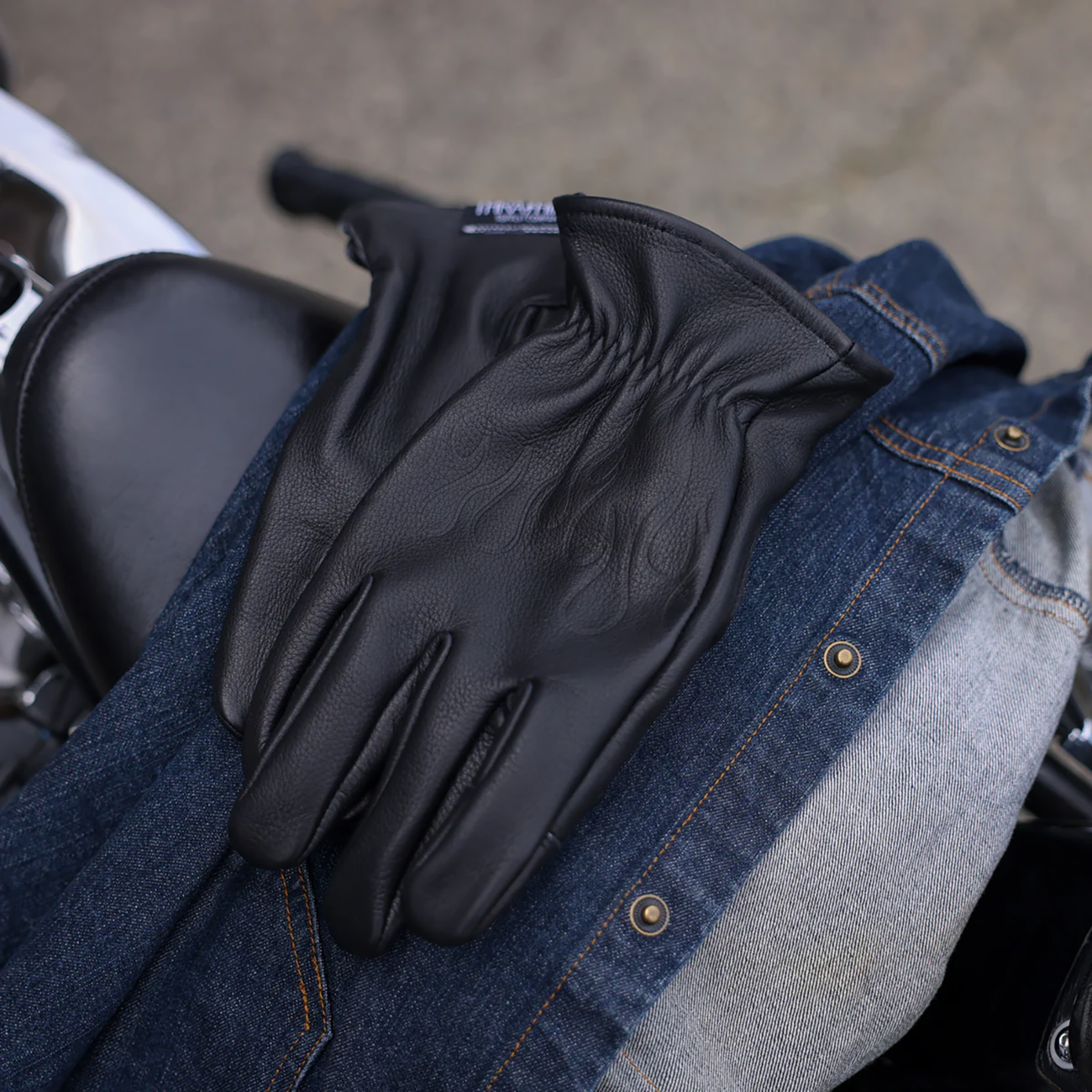 GLOVE ROPER LEATHER BLACK LARGE