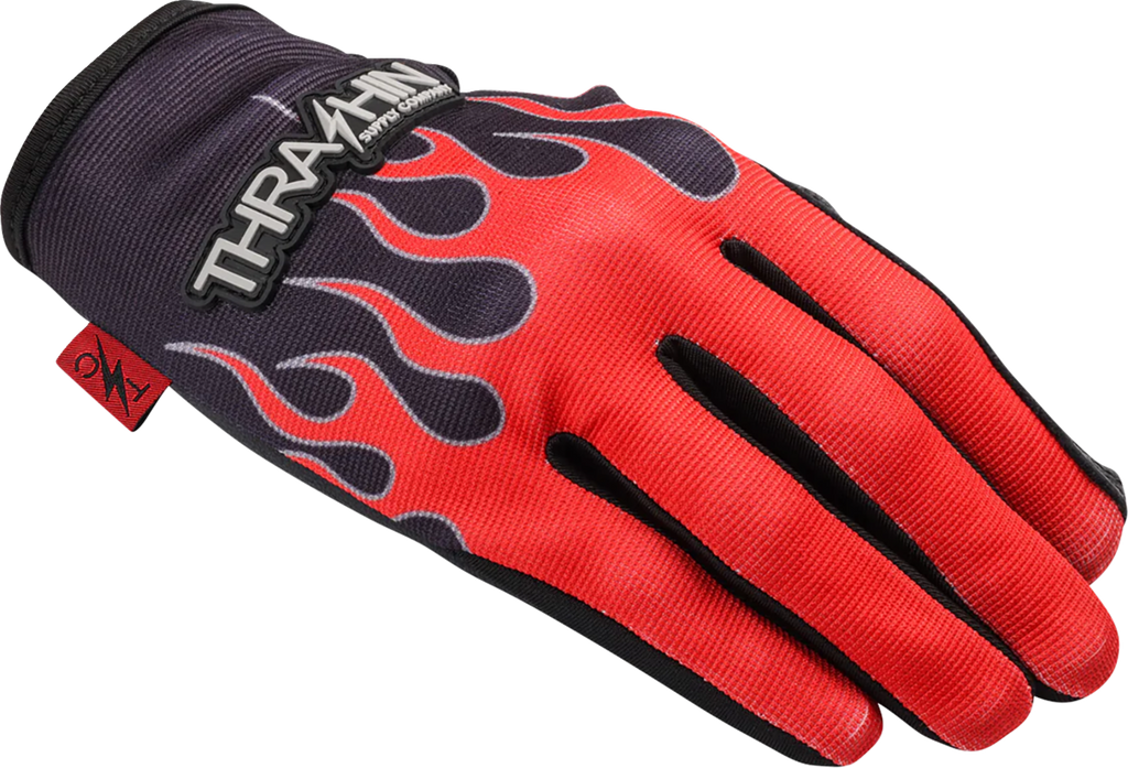 GLOVE FLAME STEALTH LEATHER PALM RED SMALL