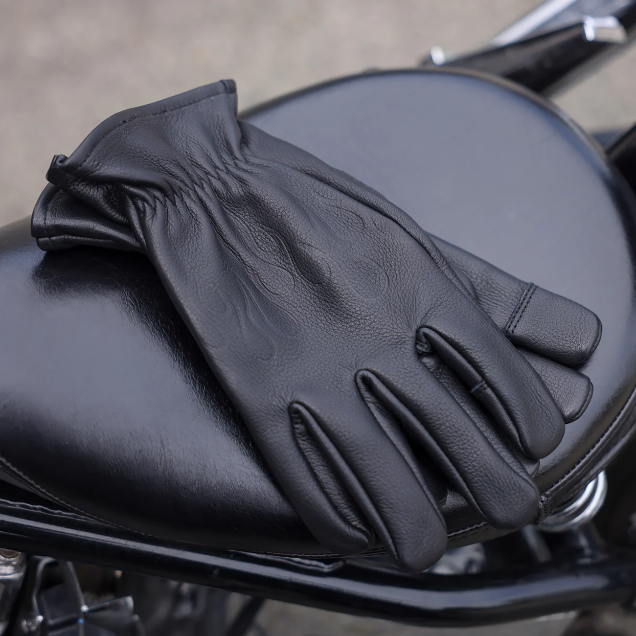GLOVE ROPER LEATHER BLACK SMALL