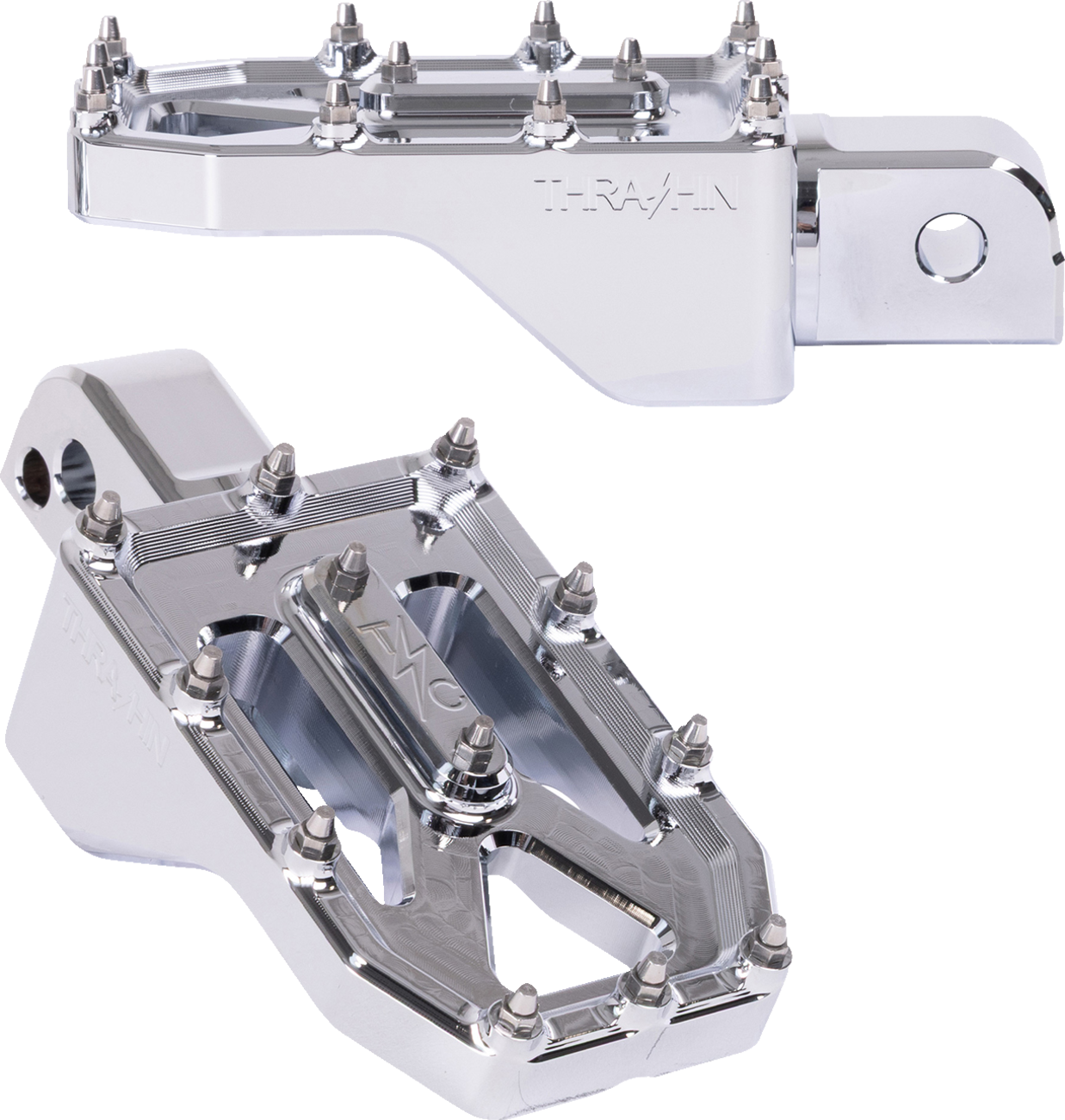 FOOTPEGS AGGRESSOR REAR M8 SOFTAIL CHROME