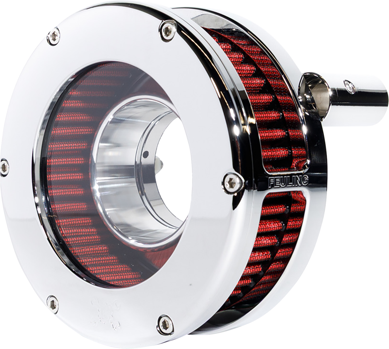 AIR CLEANER BA SLIM CLEAR COVER CHROME/RED 08-16 TOURING
