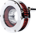 AIR CLEANER BA SLIM CLEAR COVER CHROME/RED 99-17 TWIN CAM