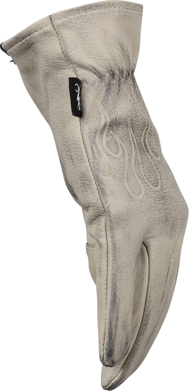 GLOVE ROPER LEATHER BONE WHITE SMALL