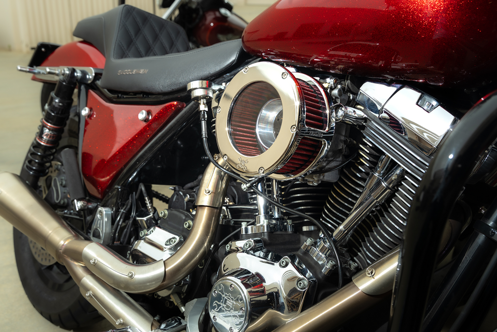 AIR CLEANER BA CLEAR COVER CHROME/RED M8 VVT