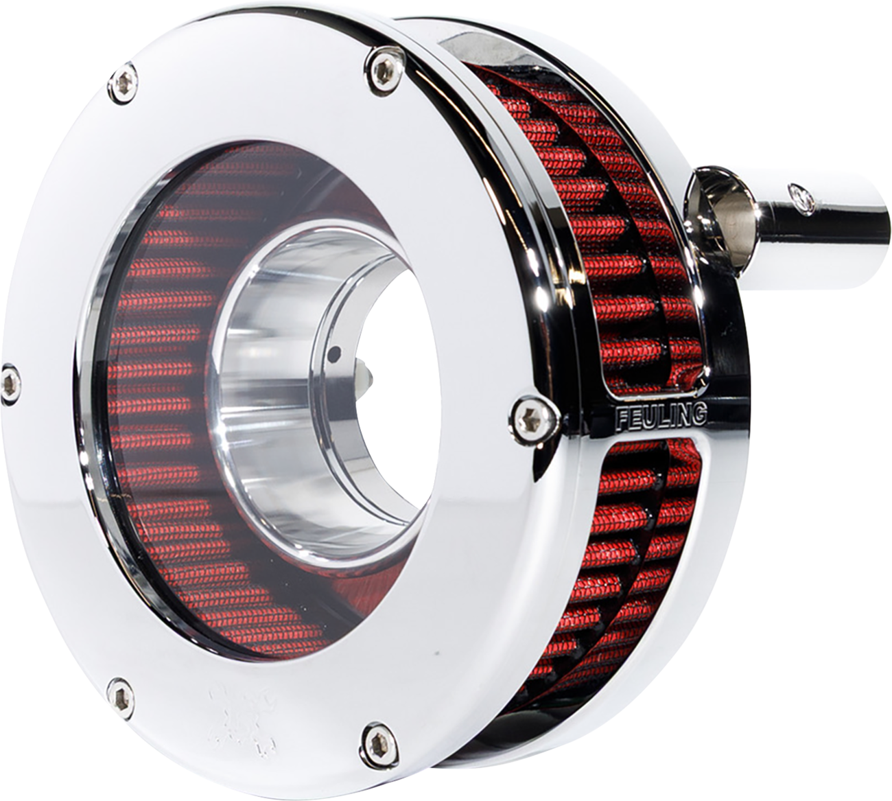 AIR CLEANER BA SLIM CLEAR COVER CHROME/RED 93-99 EVO