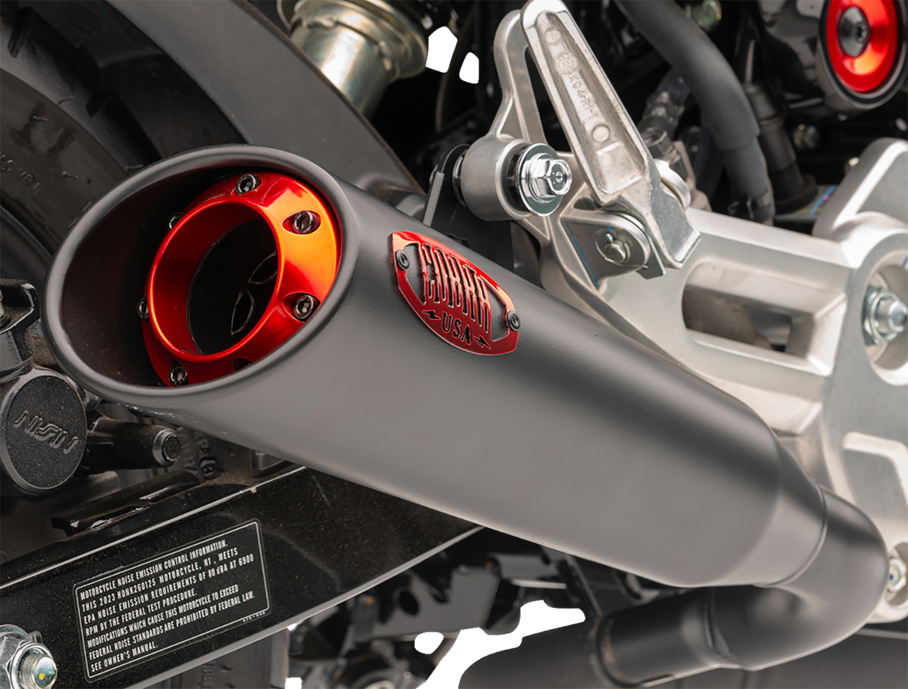SLIP-ON MUFFLER (BLK) WITH RED TIP GROM 22-23