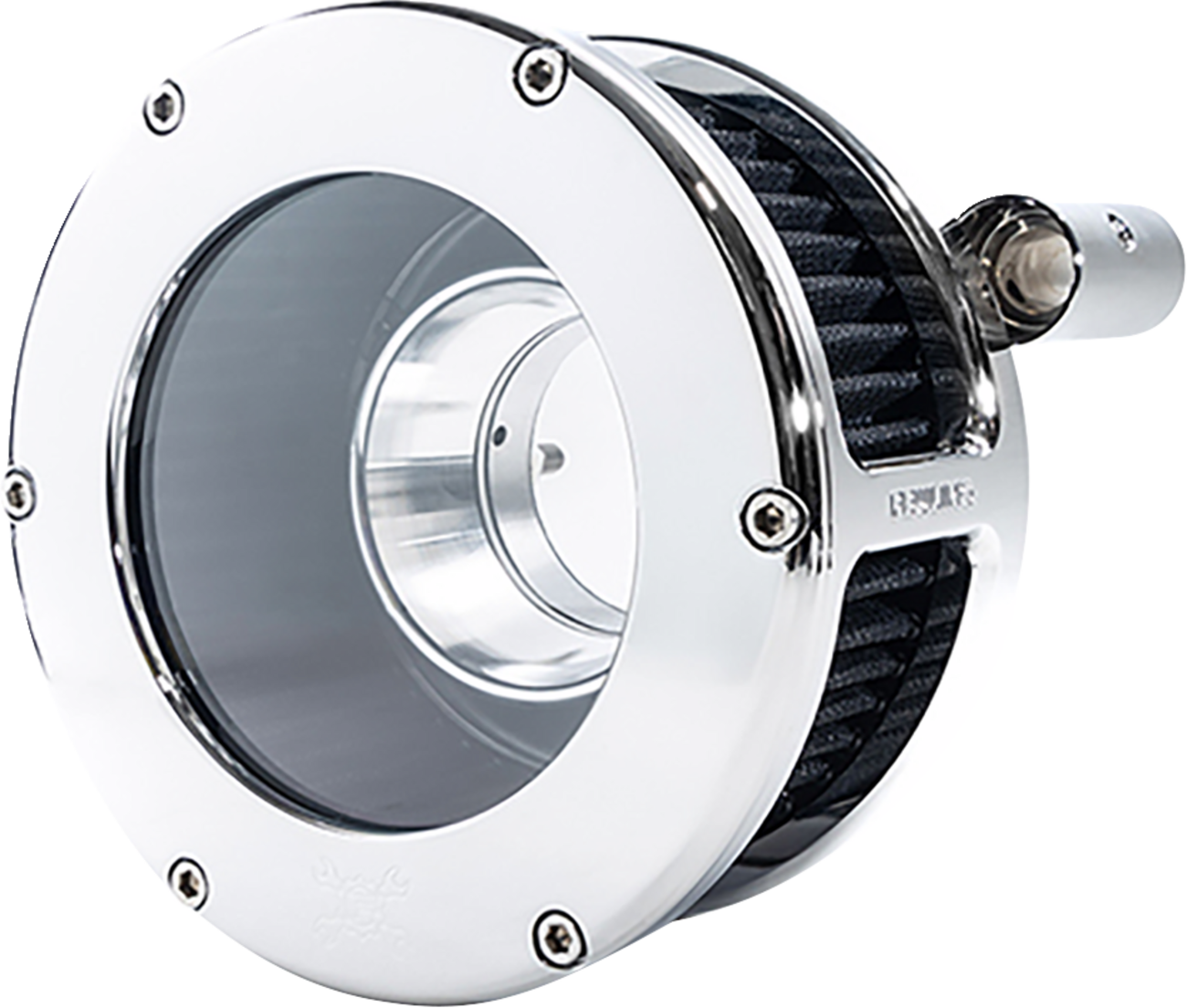 AIR CLEANER BA CLEAR COVER CHROME/BLACK 99-17 TC DYNA