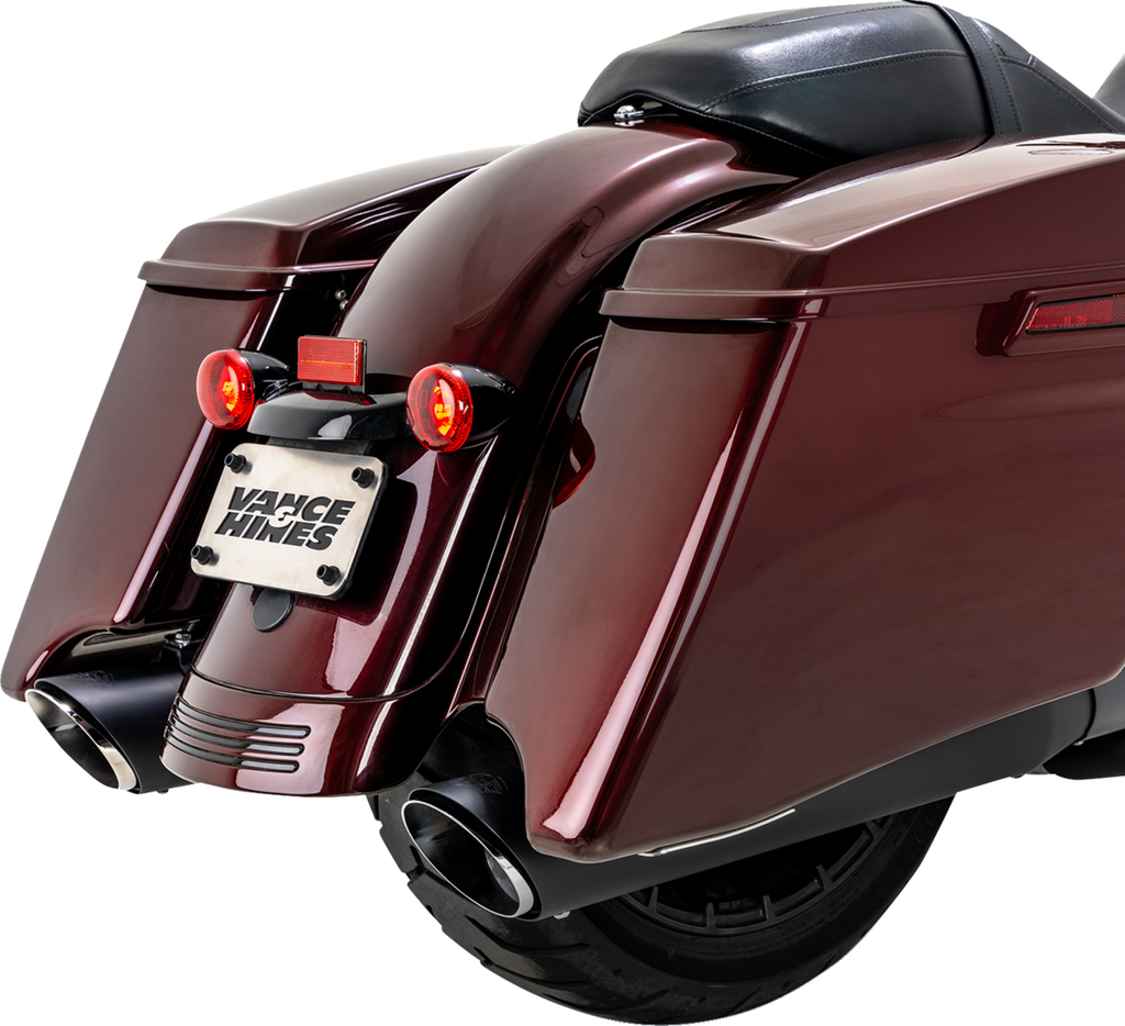MUFFLERS TWIN SLASH ROUND BLACK TOURING