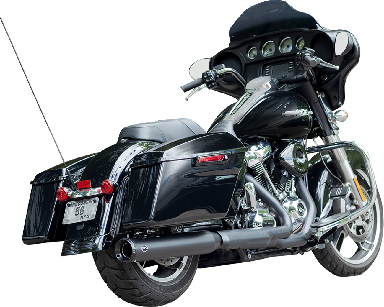 Muffler Swindler 2:1 Black 4" M8 Touring