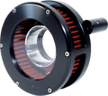 AIR CLEANER BA SLIM CLEAR COVER BLACK/RED 08-16 TOURING