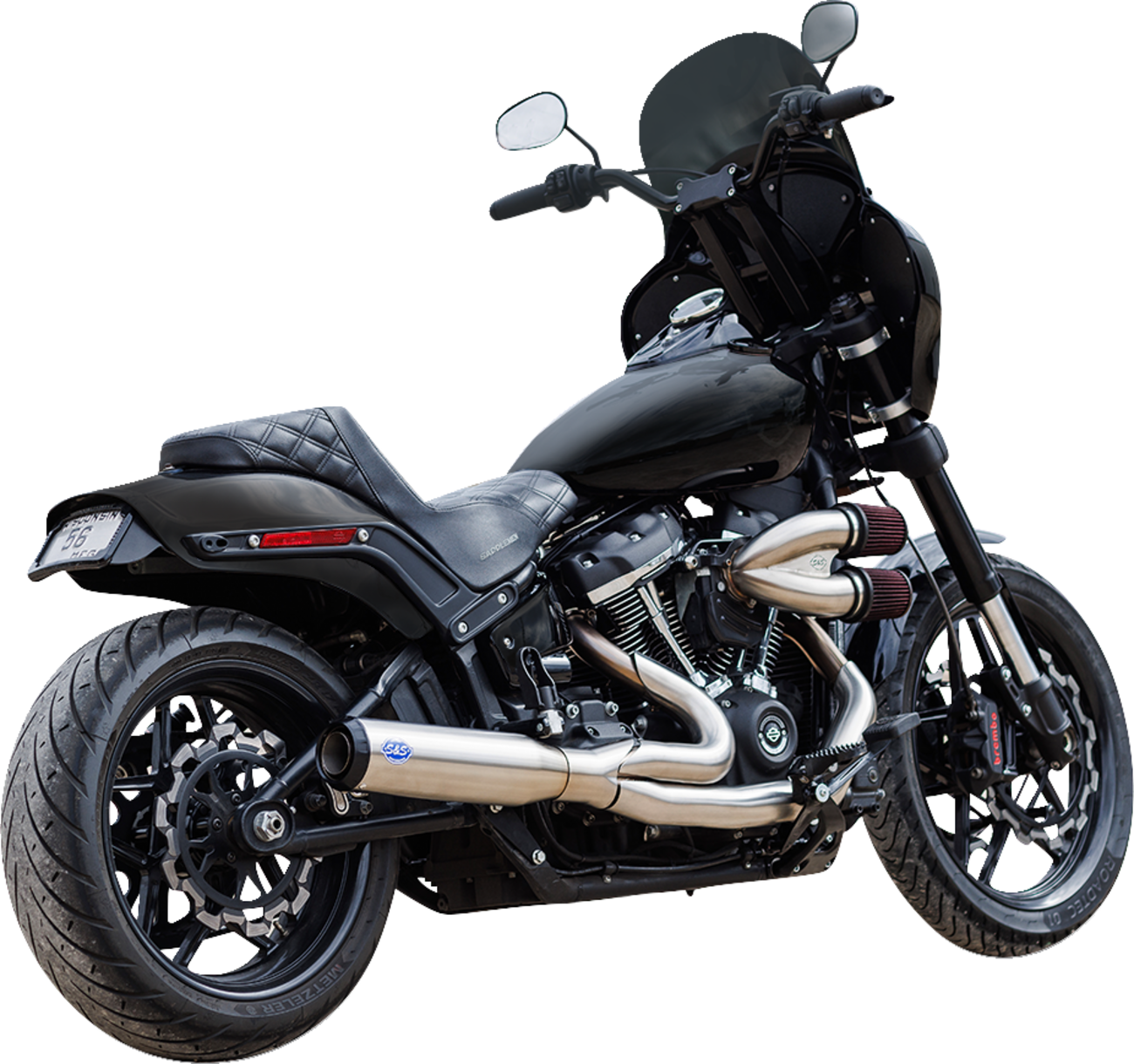 Exhaust 2:1 Qualifier Race Only Stainless M8 Softail 18-23