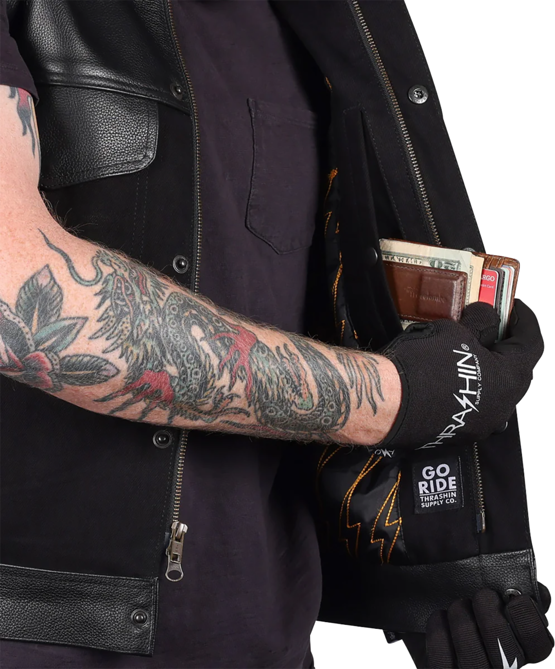 VEST KANAN LEATHER DENIM XL