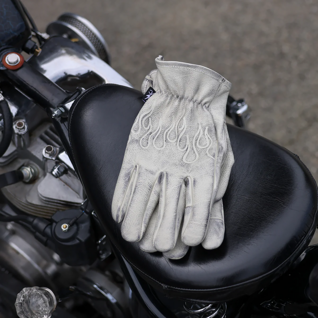 GLOVE ROPER LEATHER BONE WHITE SMALL