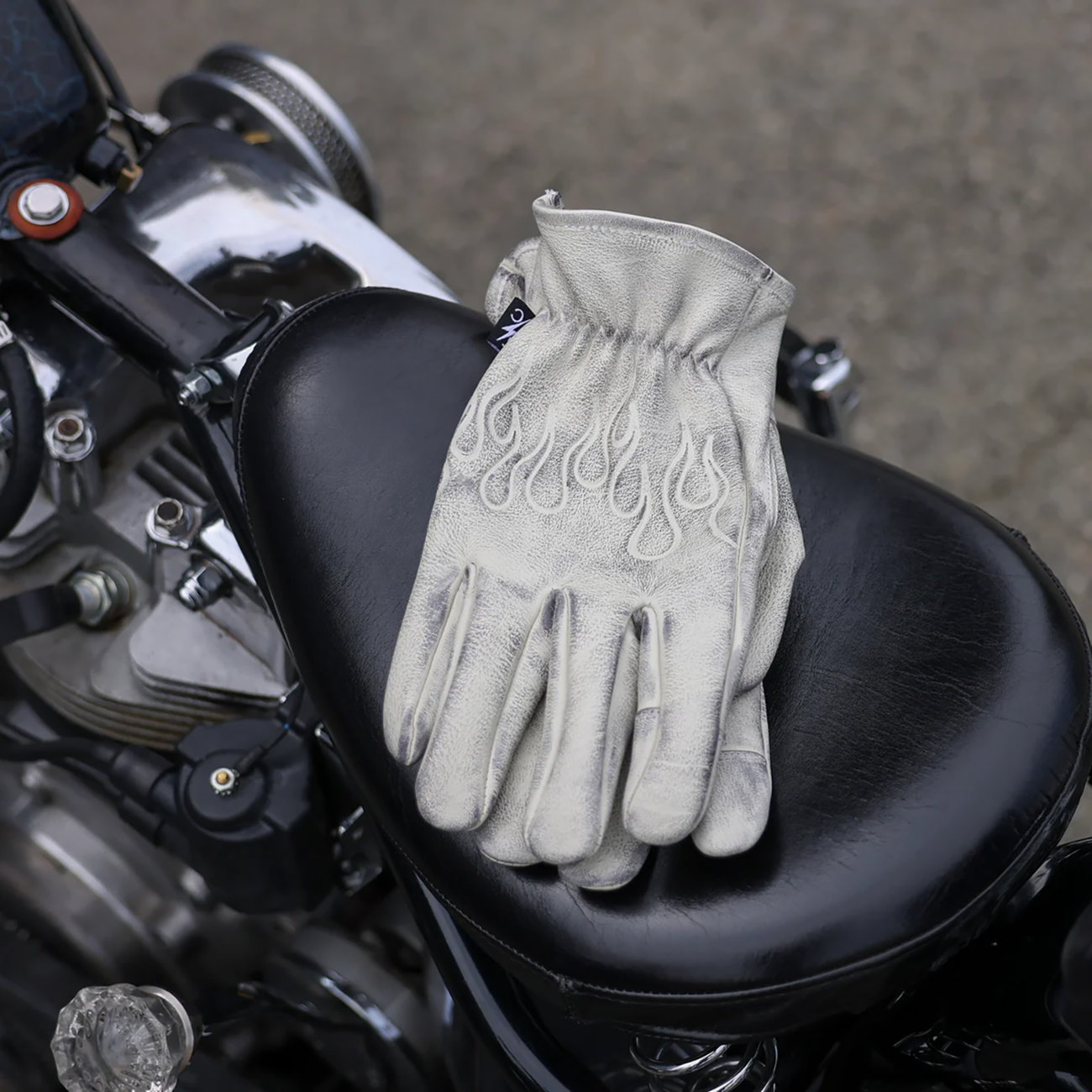 GLOVE ROPER LEATHER BONE WHITE SMALL