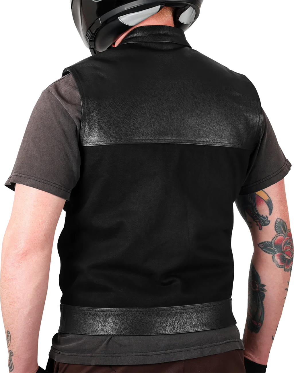 VEST KANAN LEATHER DENIM SMALL