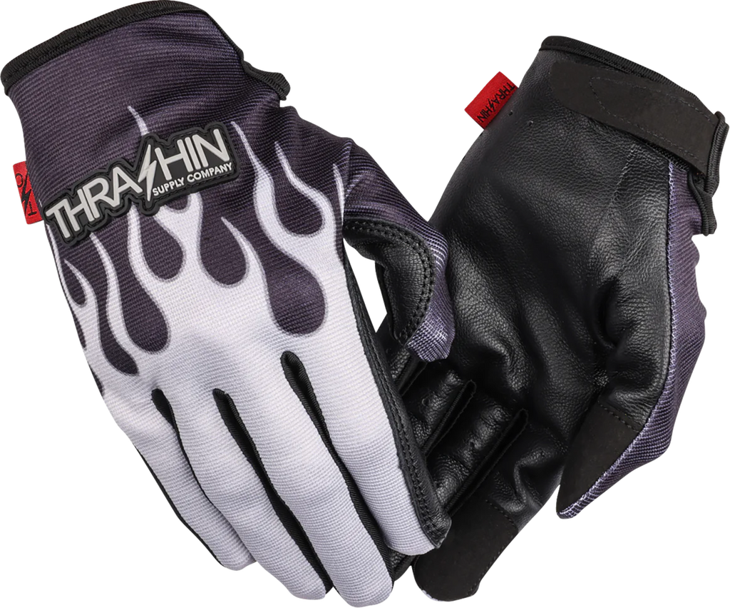 GLOVE FLAME STEALTH LEATHER PALM GRAY SMALL