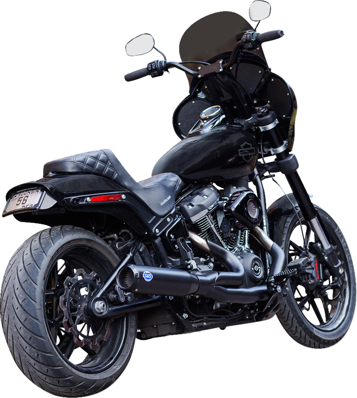 Exhaust 2:1 Qualifier 50 State Black M8 Softail 2018-23
