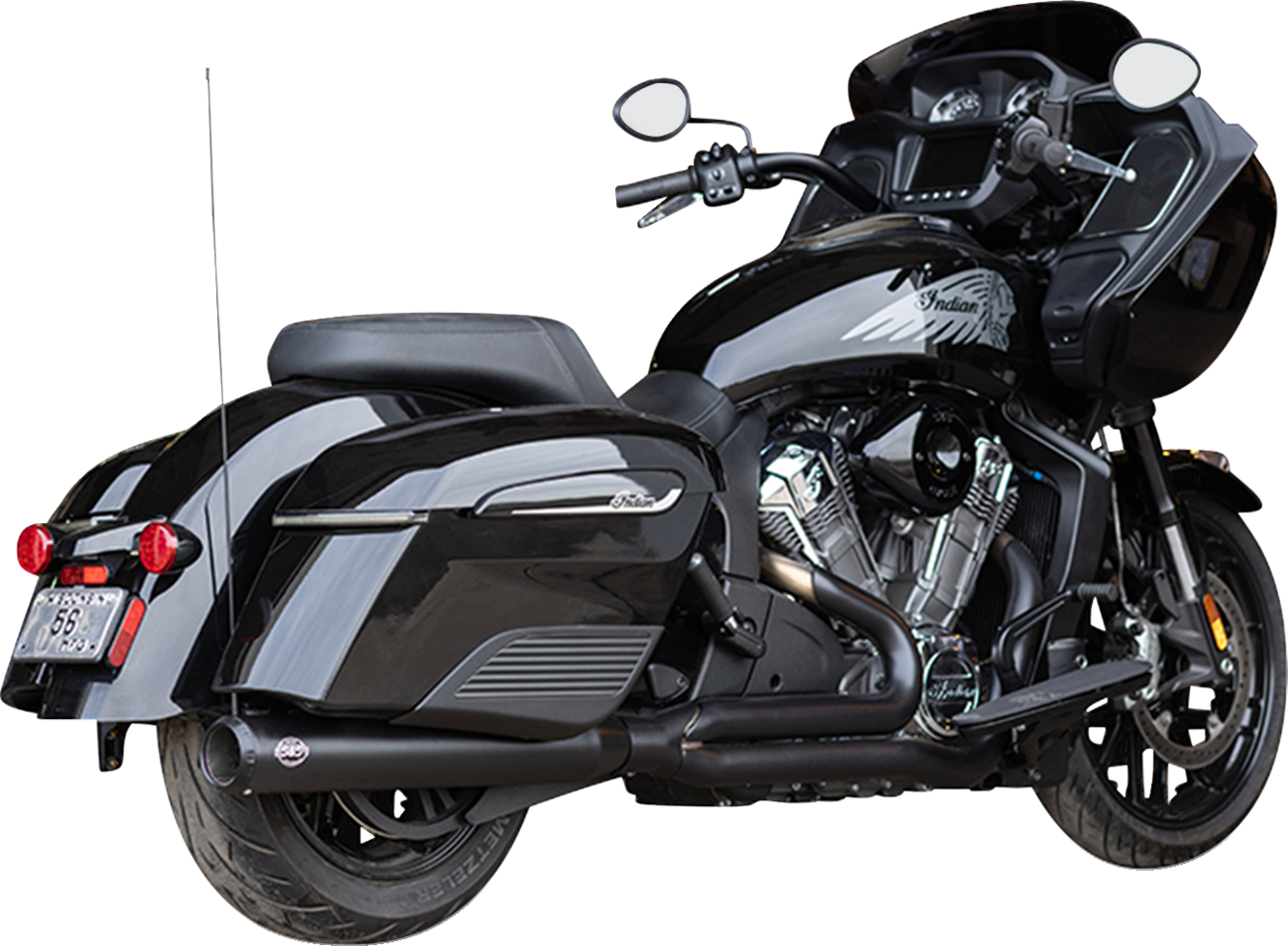 Exhaust Qualifier 2:1 Black 49 State Indian w/Powerplus