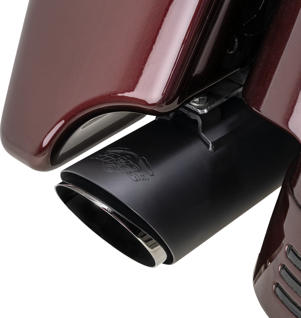 MUFFLERS TWIN SLASH ROUND BLACK TOURING