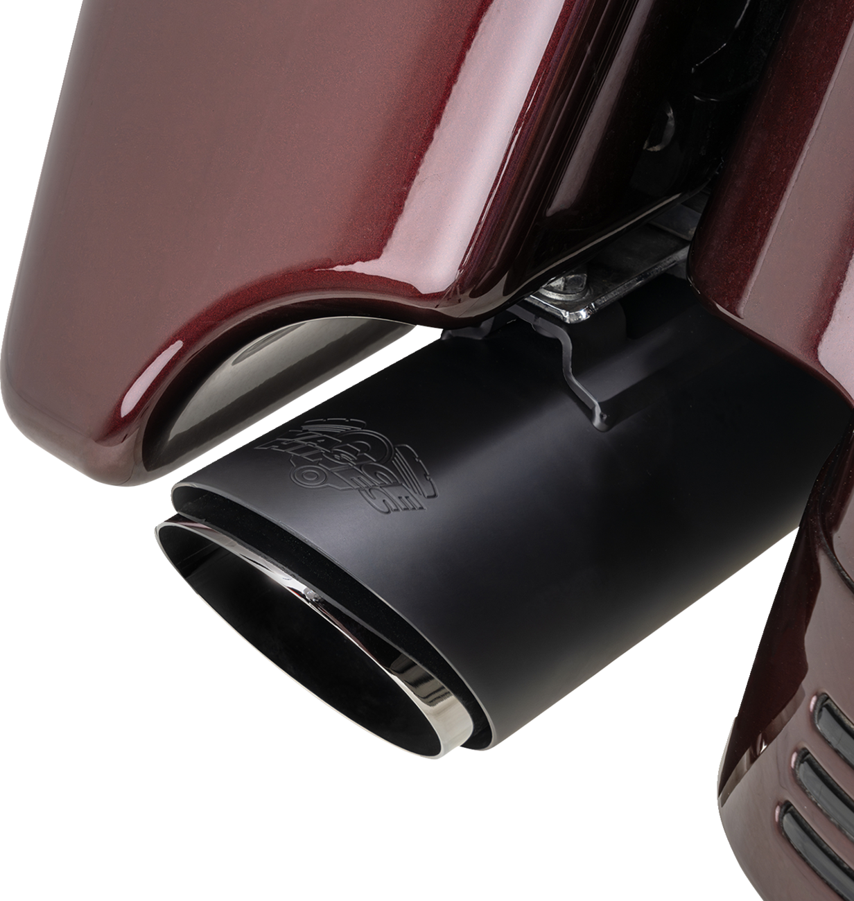 MUFFLERS TWIN SLASH ROUND BLACK TOURING
