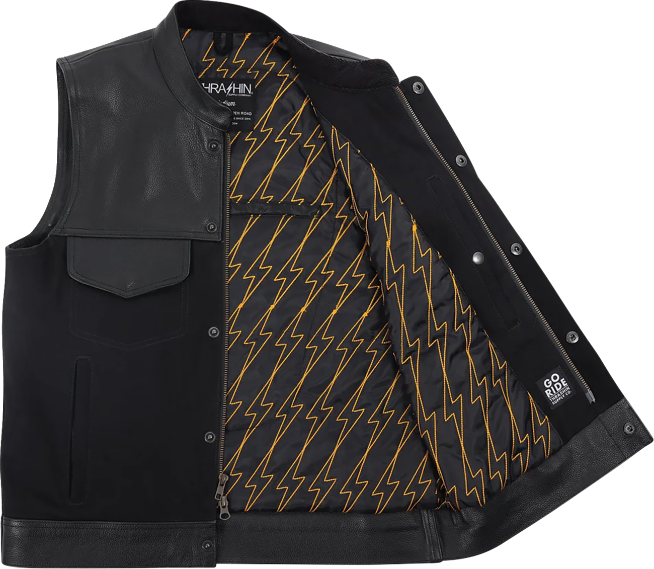 VEST KANAN LEATHER DENIM MEDIUM