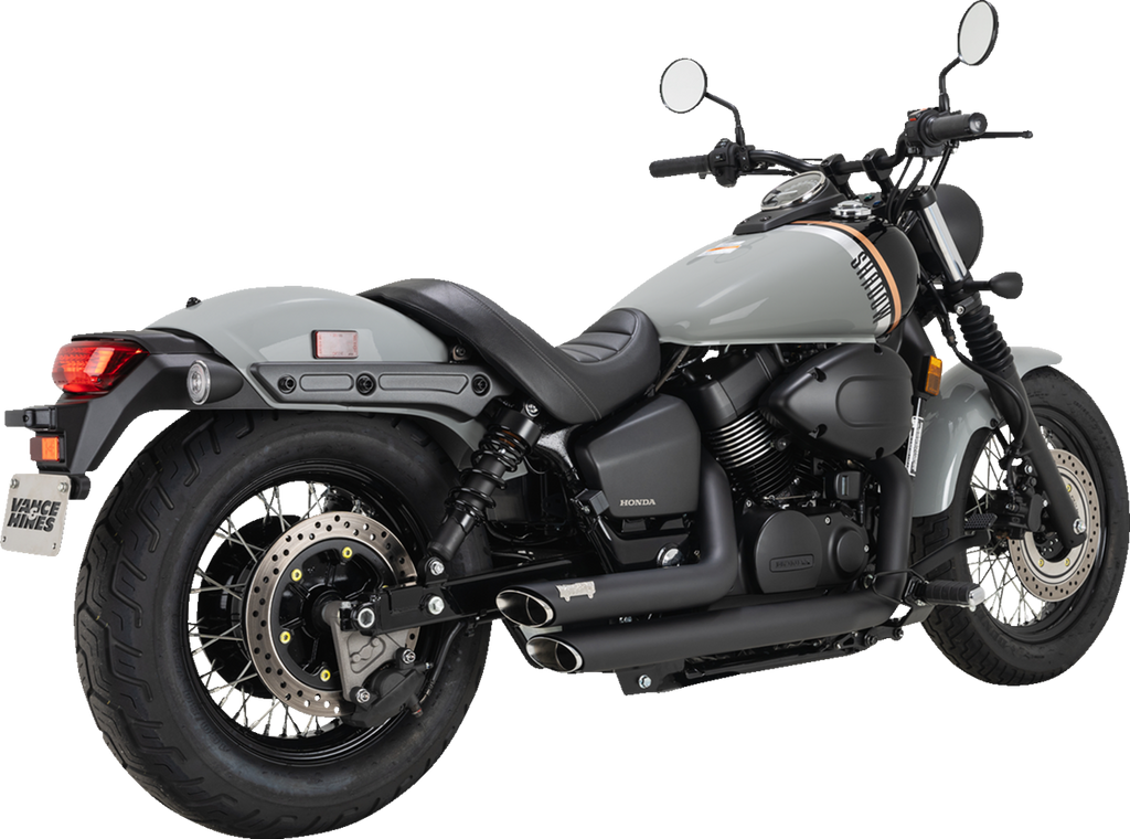 EXHAUST SHORTSHOTS STAGGERED HONDA SHADOW BLACK