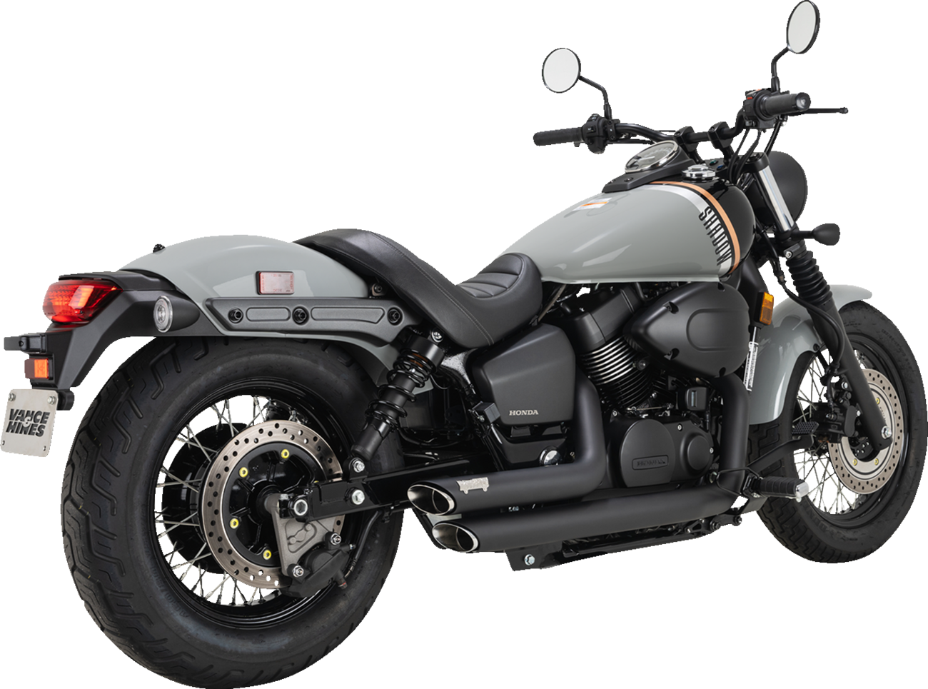 EXHAUST SHORTSHOTS STAGGERED HONDA SHADOW BLACK