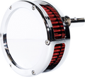 AIR CLEANER BA SLIM SOLID COVER CHROME/RED 99-17 TWIN CAM