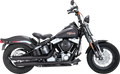 MUFFLERS 3" TWIN SLASH BLACK DLX CRSBNS SLM