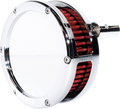 AIR CLEANER BA SLIM SOLID COVER CHROME/RED 93-99 EVO