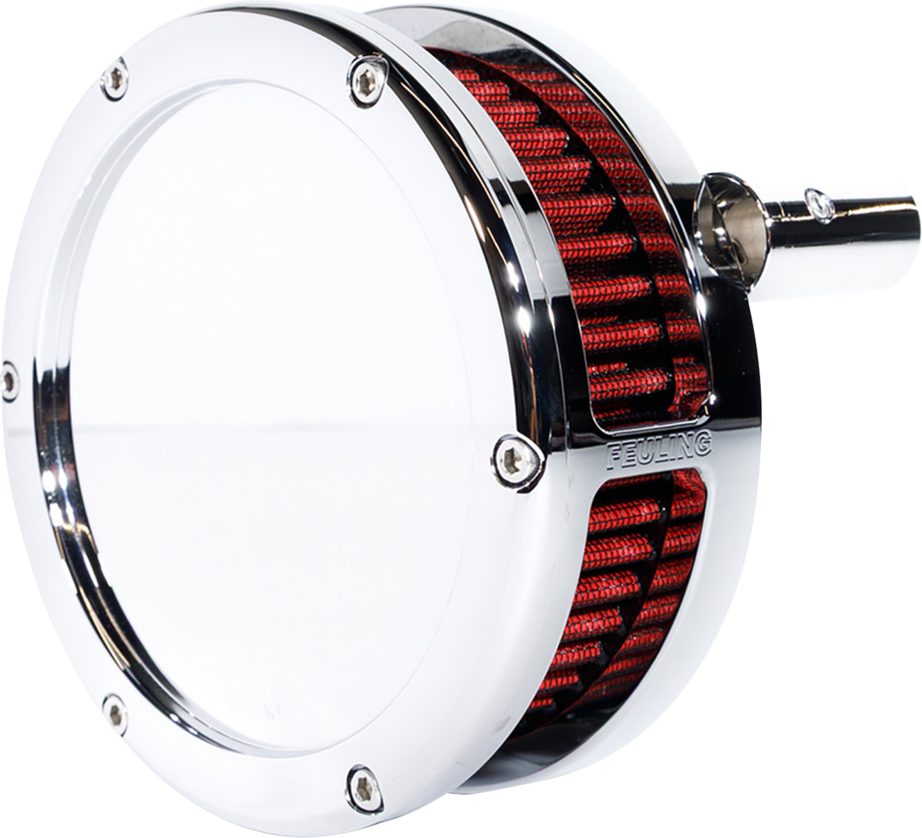 AIR CLEANER BA SLIM SOLID COVER CHROME/RED 93-99 EVO