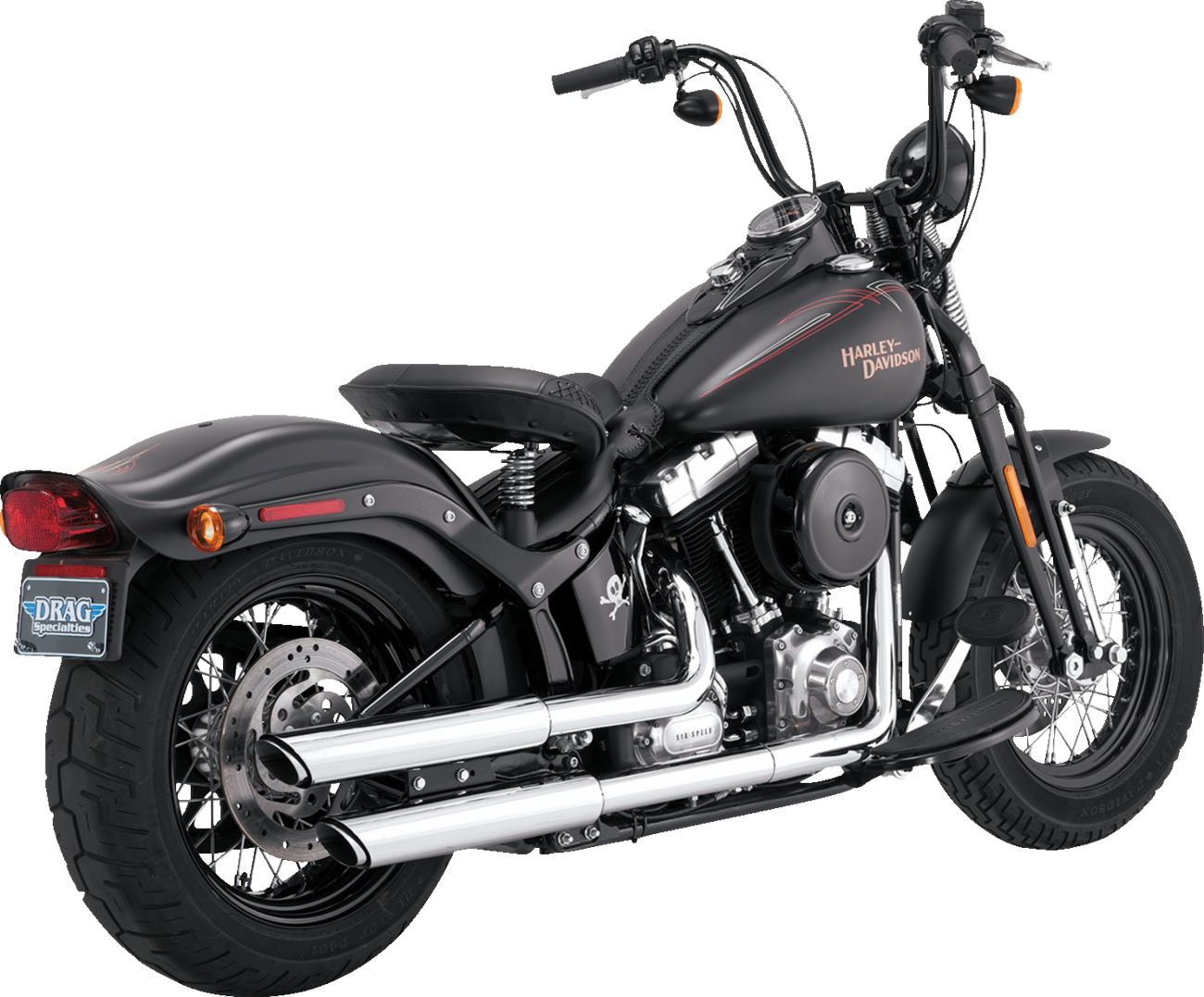 MUFFLERS 3" TWIN SLASH CHROME DLX CRSBNS SLM