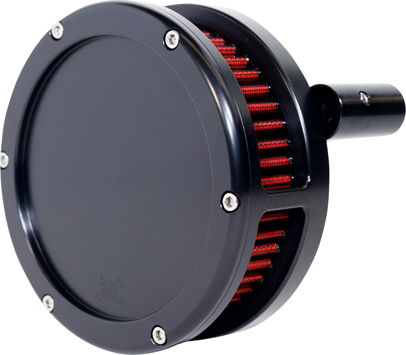 AIR CLEANER BA SLIM SOLID COVER BLACK/RED 99-17 TWIN CAM