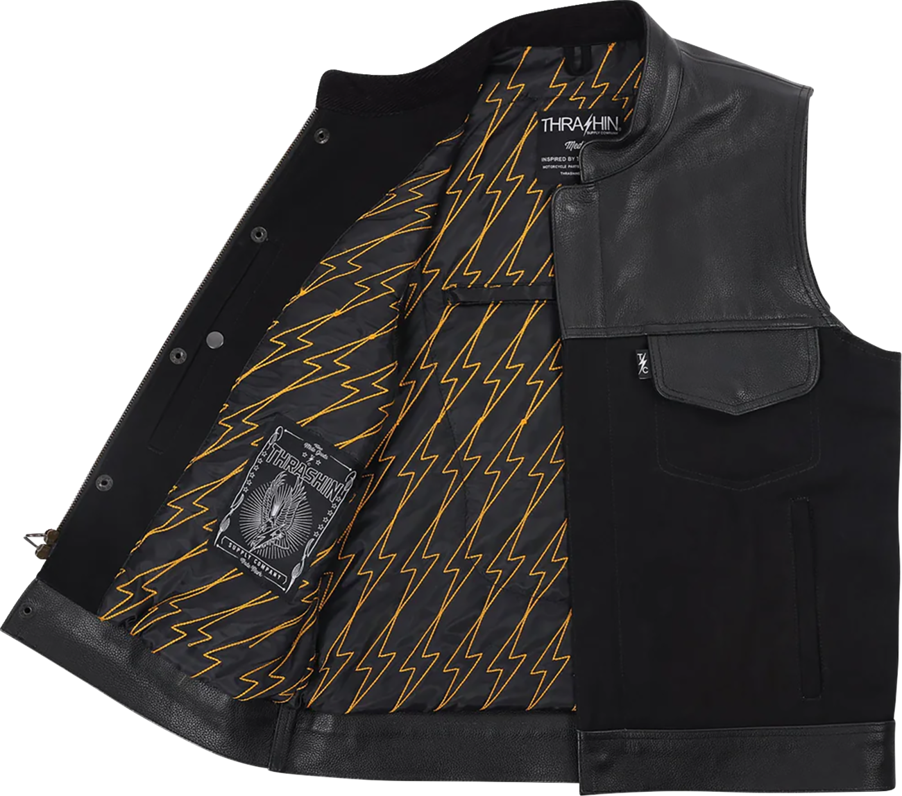 VEST KANAN LEATHER DENIM MEDIUM