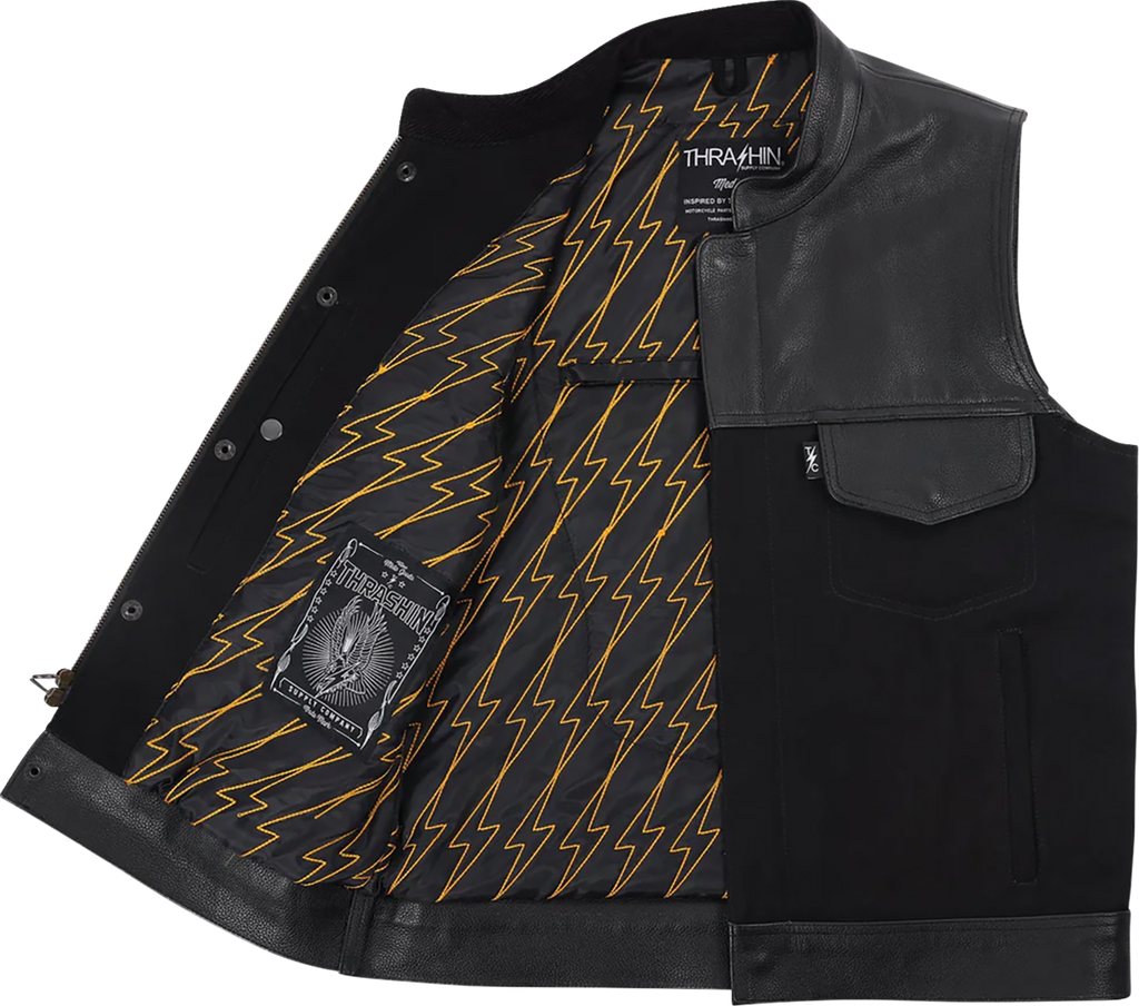 VEST KANAN LEATHER DENIM 2XL
