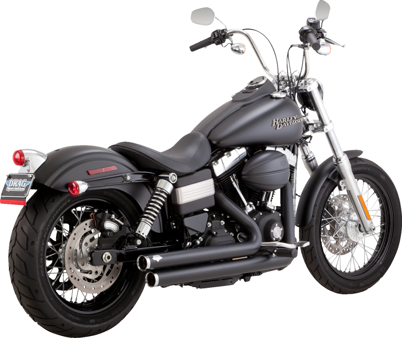 EXHAUST BIG SHOTS STAGGERED MATTE BLK 06-09 DYNA