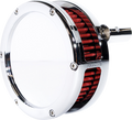 AIR CLEANER BA SLIM SOLID COVER CHROME/RED 08-16 TOURING