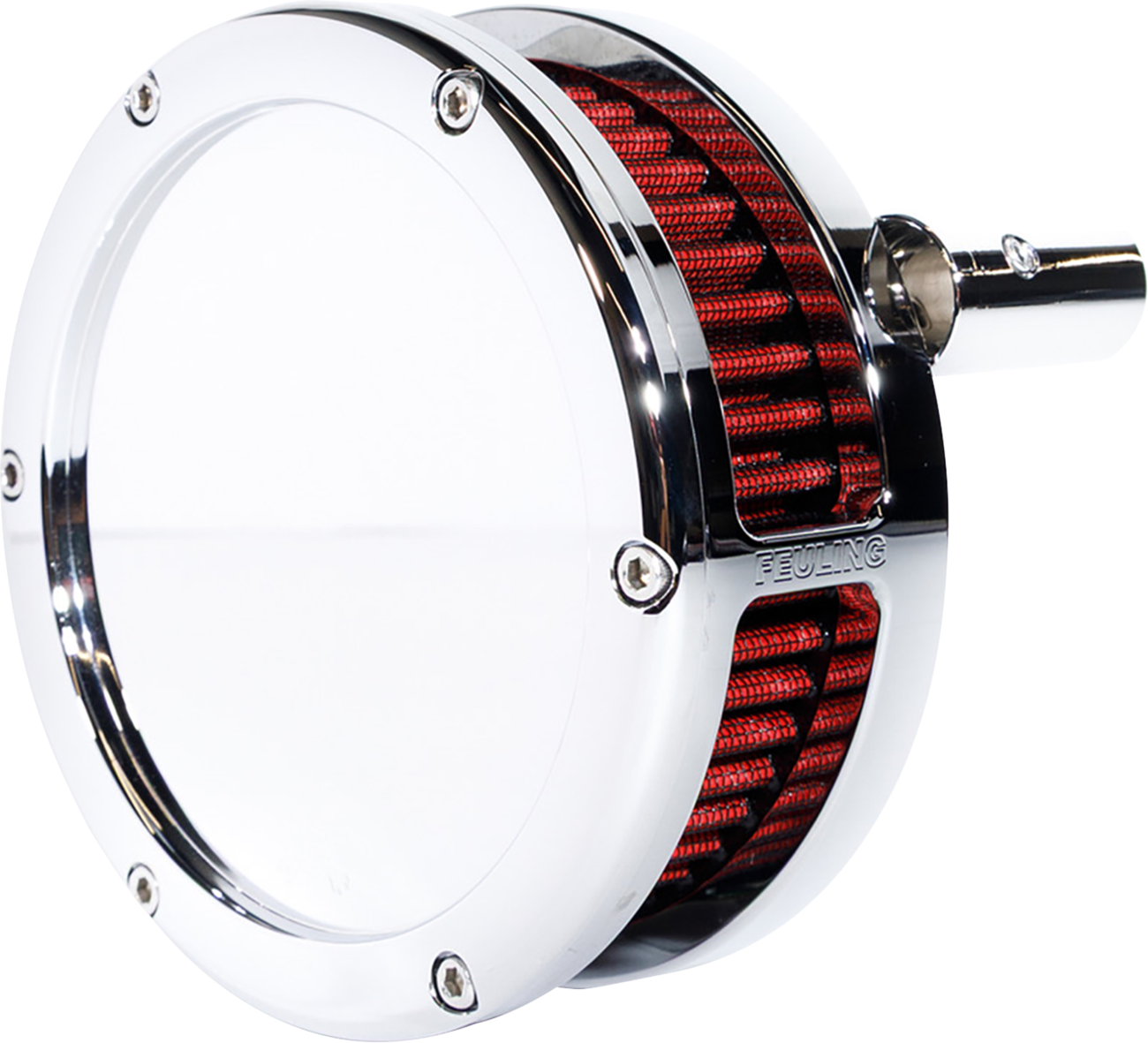 AIR CLEANER BA SLIM SOLID COVER CHROME/RED 08-16 TOURING