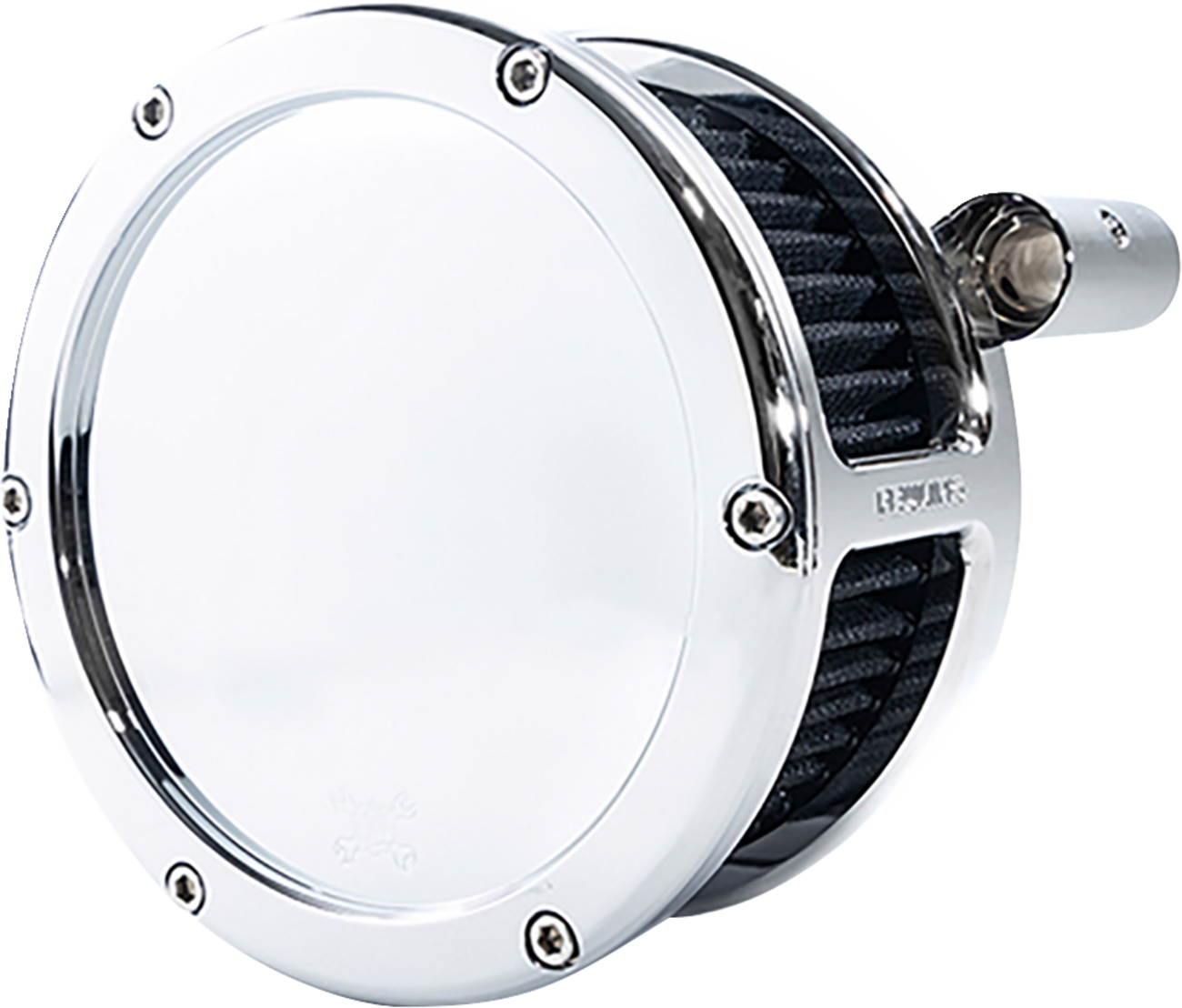 AIR CLEANER BA SOLID COVER CHROME/BLACK 99-17 TC DYNA