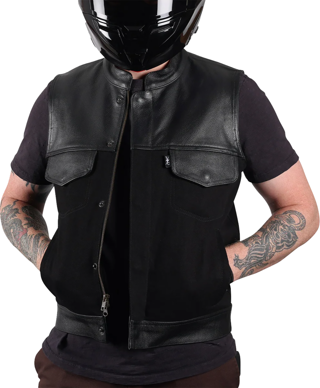 VEST KANAN LEATHER DENIM SMALL