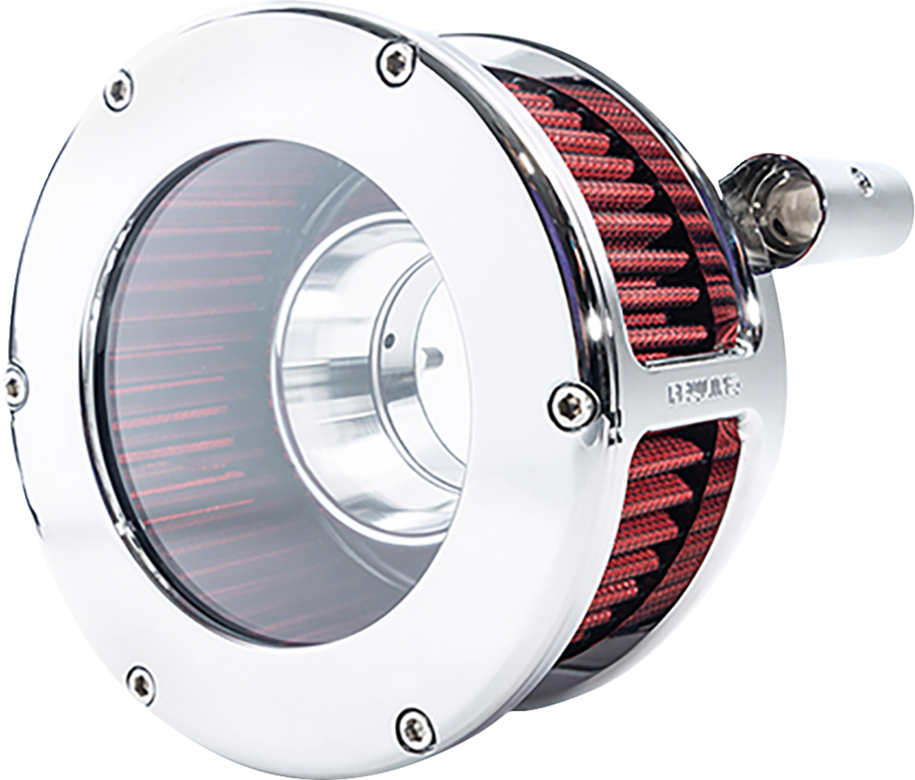 AIR CLEANER BA CLEAR COVER CHROME/RED 93-99 EVO BT