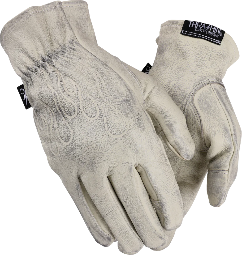 GLOVE ROPER LEATHER BONE WHITE SMALL