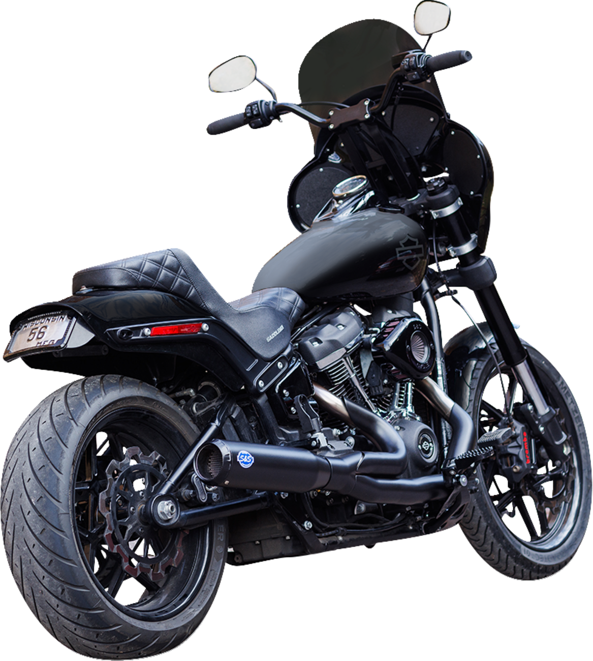 Exhaust 2:1 Qualifier Race Only Black M8 Softail 2018-23