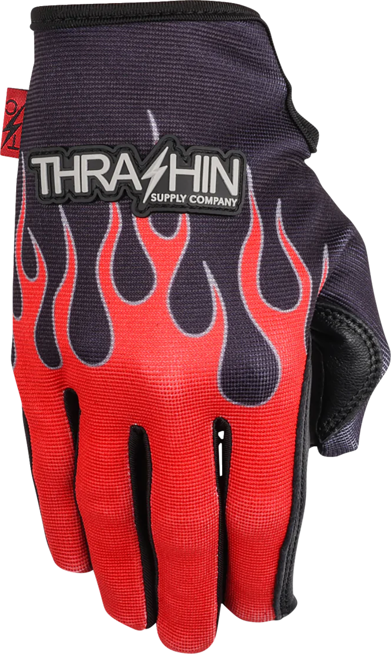 GLOVE FLAME STEALTH LEATHER PALM RED 2XL