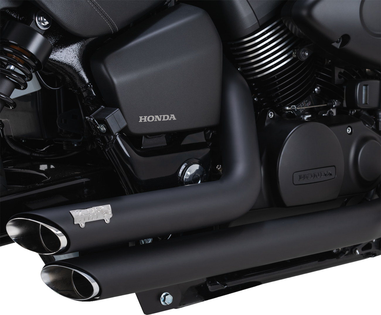 EXHAUST SHORTSHOTS STAGGERED HONDA SHADOW BLACK