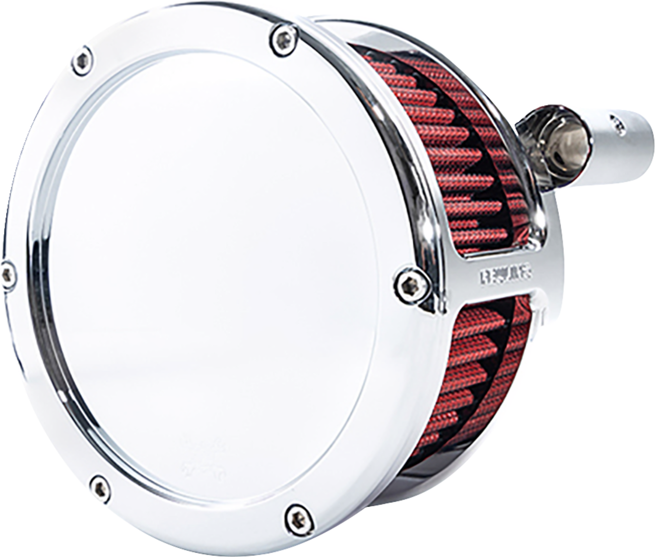 AIR CLEANER BA SOLID COVER CHROME/RED 99-17 TC